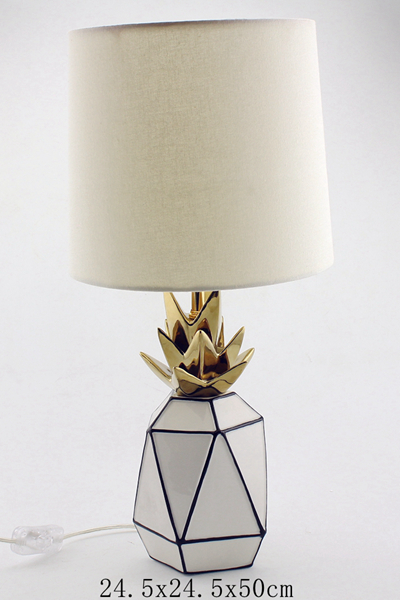 Large Ceramic Pineapple Table Lamp Home Decor