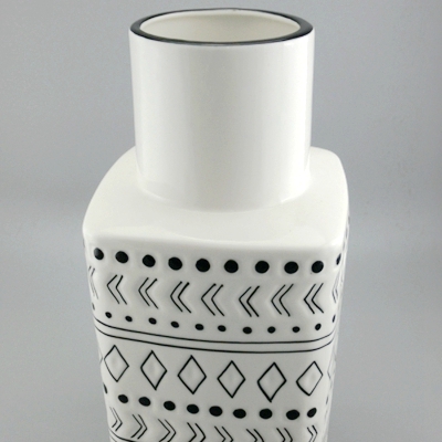 Black Ceramic Square Vase