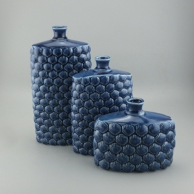 Set Of 3 Beautiful Seashell Table Vase