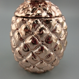 Rose Gold Ceramic Pineapple Storage Jar
