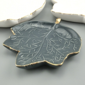Pottery Cheese Leaf Plates Ring Dish