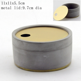 Metal Lid Concrete Box Concrete Candle Jars