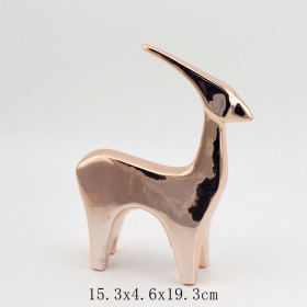 Rose gold antelope and deer figurine gift