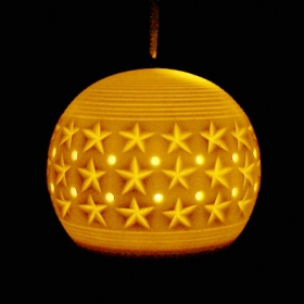 Ceramic xmas hanging ornament led light