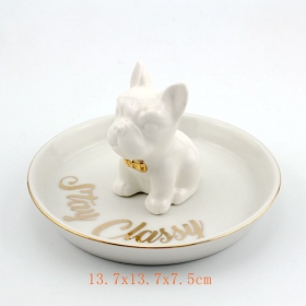 Porcelain dog trinket dish for your little things and accessories