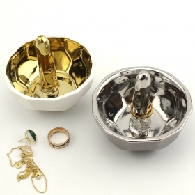 Ring Holder Jewelry Trays Medium Silver and Gold