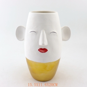 Large Face Planter Gold and Pink