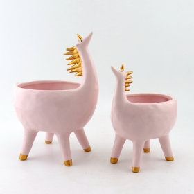 Supplying Set of 2 Unicorn Ceramic Planter