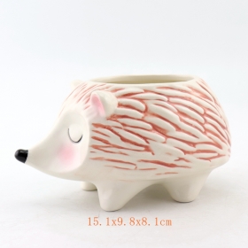 Mini Ceramic Hedgehog Planter Set of 2