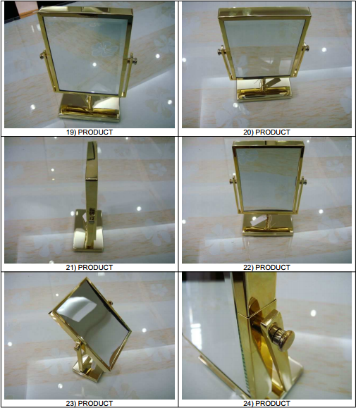 two sided vanity gold mirror
