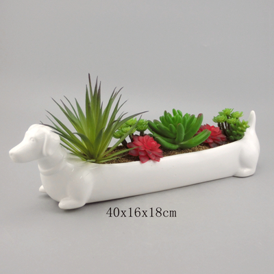 large green ceramic planter