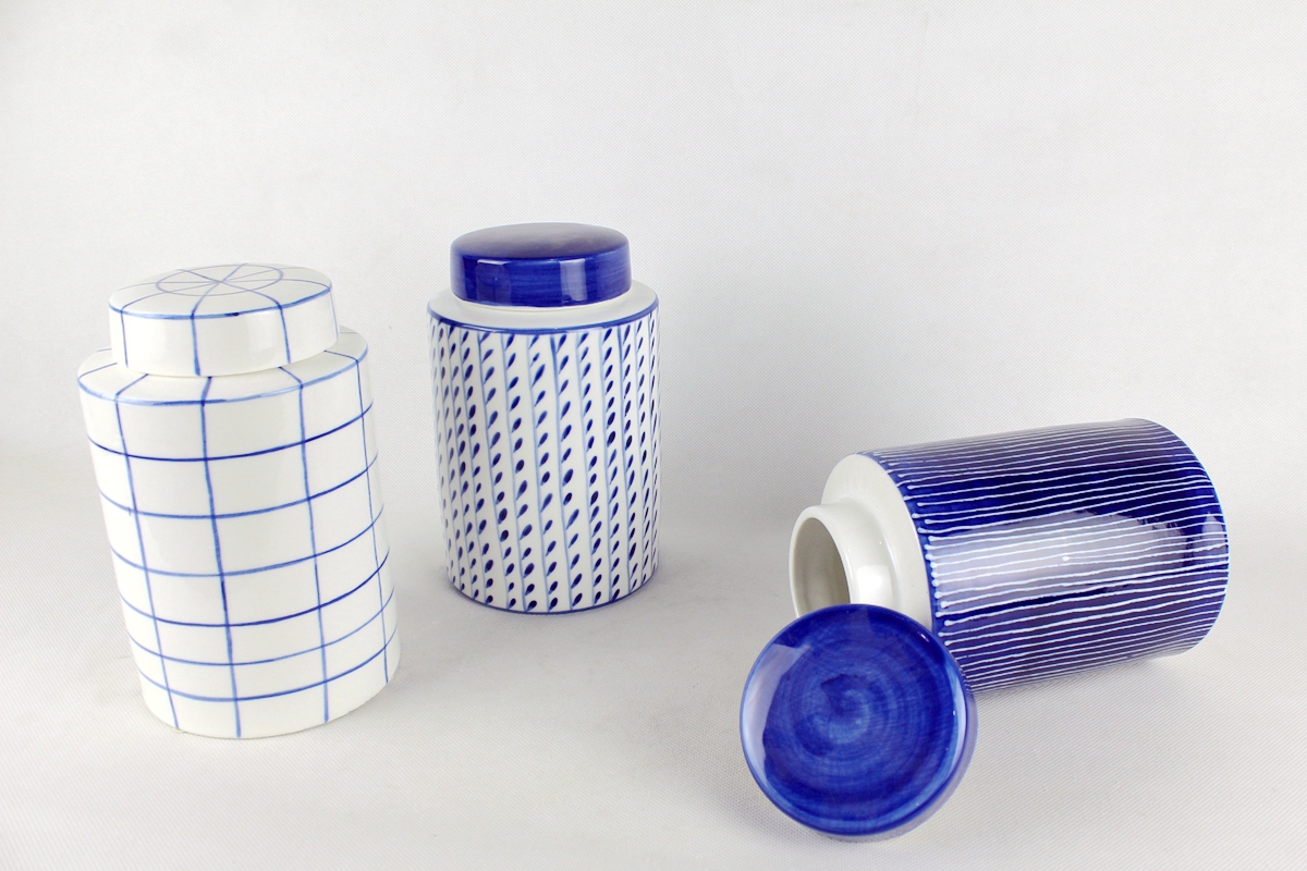 Ceramic Blue Color Canister Manufacturer