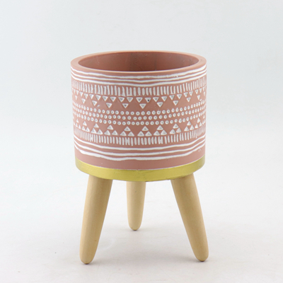 Concrete Planter Boxes With Wood Stand Concrete Planter Boxes With Wood Stand