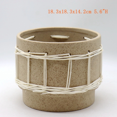 Ceramic Woven Basket Pot Home Decor