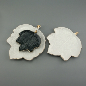 Pottery Cheese Leaf Plates Ring Dish