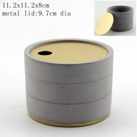 Metal Lid Concrete Box Concrete Candle Jars