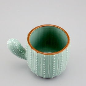 Green Ceramic Cactus Mug Manufacturer