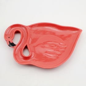 Ceramic flamingo plate trinket dish