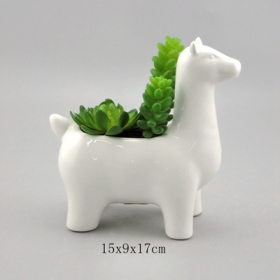 Ceramic Cute Llama Planter for office decor home decor