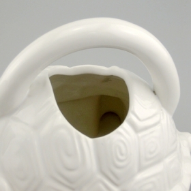 Handmade Tortoise Planter Pitcher White Turtle Ceramic Pitcher