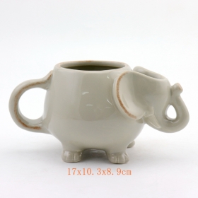 Grey Elephant Mug With Tea Bag Holder