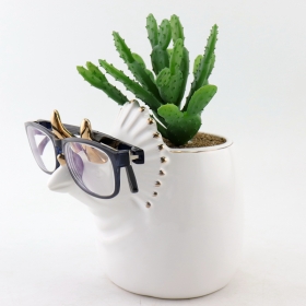 Ceramic Dino Eyeglasses Holder and Planter