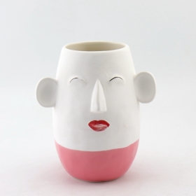 Large Face Planter Gold and Pink