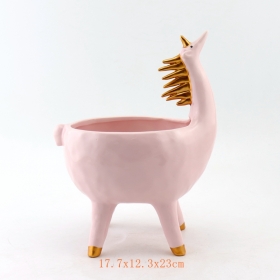 Supplying Set of 2 Unicorn Ceramic Planter
