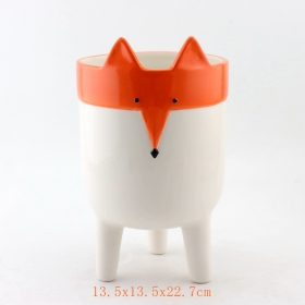Ceramic Fox Face Garden Planter