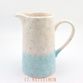 Ceramic Speckle Blue and White Pitcher