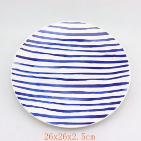 White and Blue Stripes Porcelain Cream Pitcher Water Pitcher