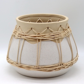 Home Decor Ceramic Woven Planter